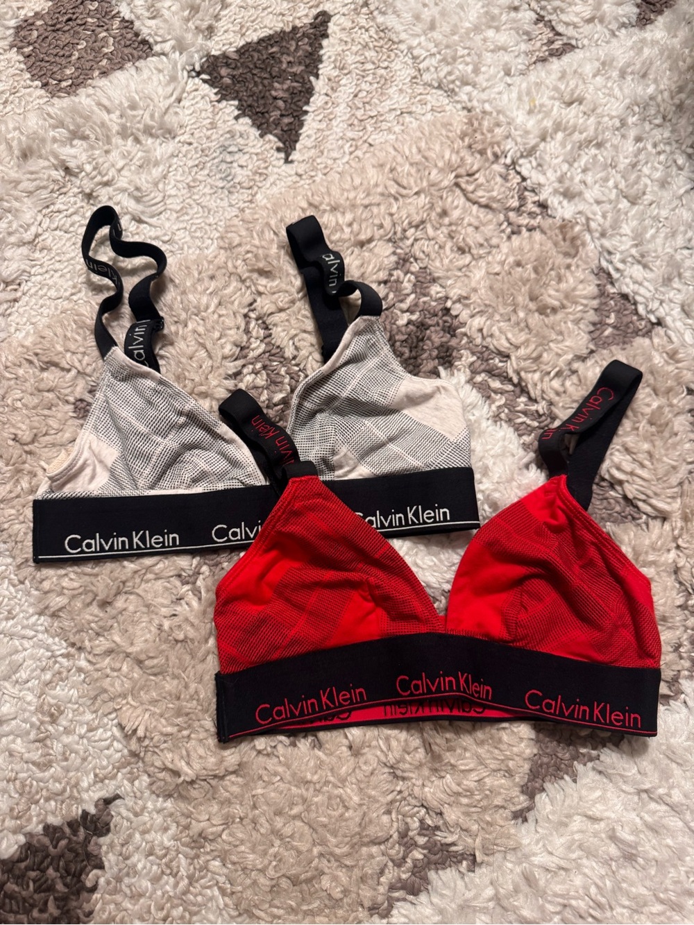 Calvin Klein Red & Beige Wireless Bralette Duo